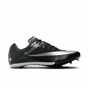 NEW NIKE unisex zoom rival sprint running shoes in black/black/metallic silver
